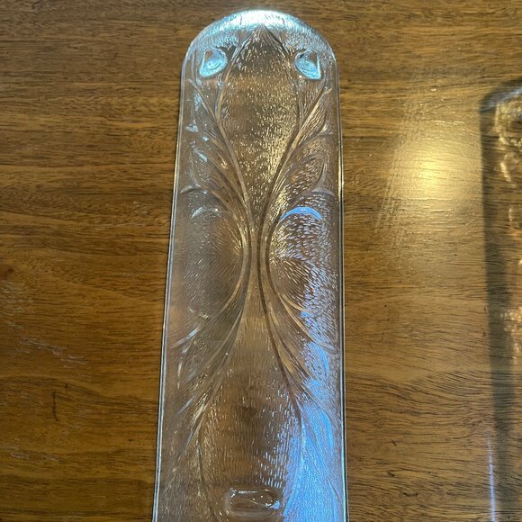 Set of 2 Vintage Heavy Clear Glass Corn on the Cob Dishes with Holders - Picture 4 of 5